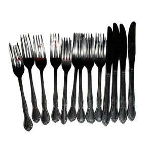 Walco Stainless 18 Chrome No 5 Flatware Forks Knives Set 14 Pieces Vintage